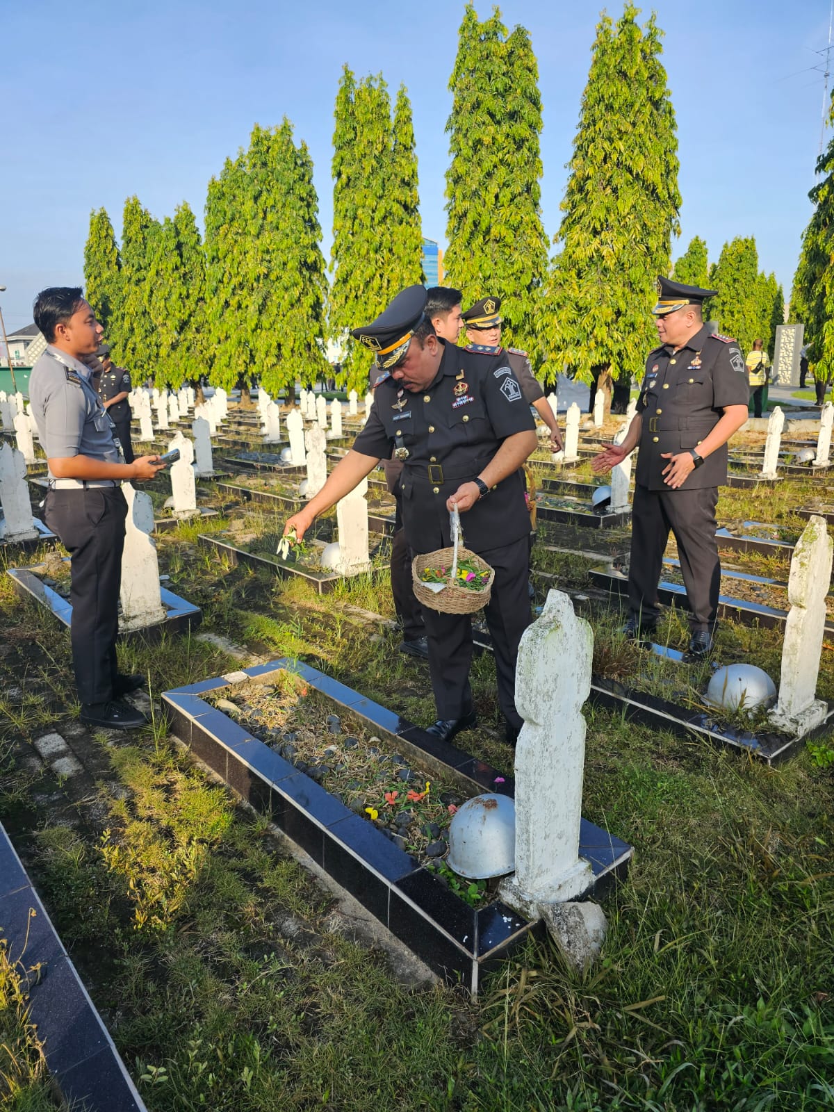 Kalapas Sekayu Ikuti Upacara Tabur Bunga di TMP Ksatria Ksetra Siguntang Palembang